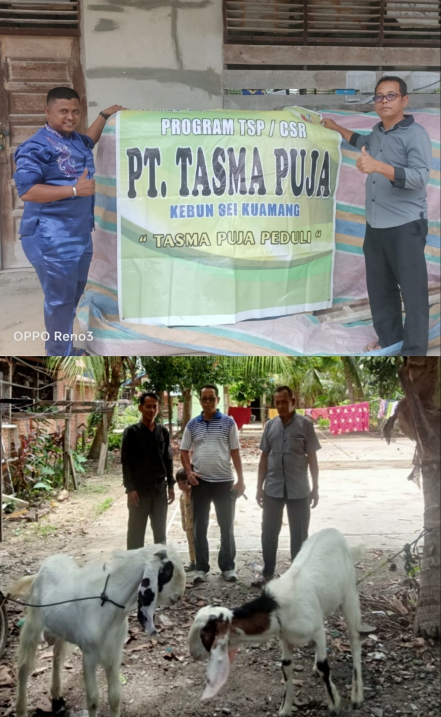 Tasma Puja Peduli, 140 Sak Semen dan 2 Ekor Kambing melalui Program TSP diSalurkan