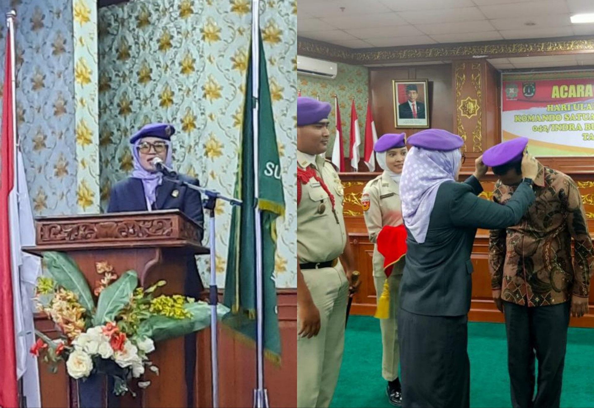    Wakili Komandan Menwa Pahlawan Riau, Haswinda Hadiri HUT Ke-50  Menwa UIN Suska Riau