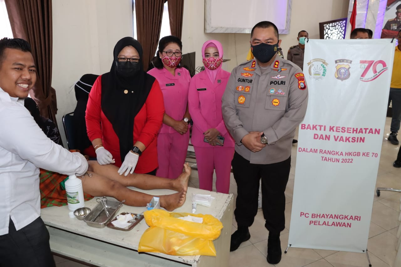 Polres Pelalawan Gelar Bhakti Kesehatan di HUT Bhayangkara ke 76 