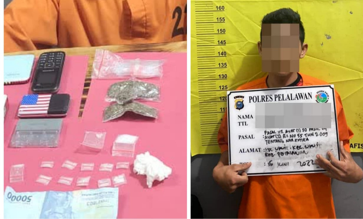 Dua Pengedar Narkotika Ditangkap Dan Digelandang ke Polres Pelalawan