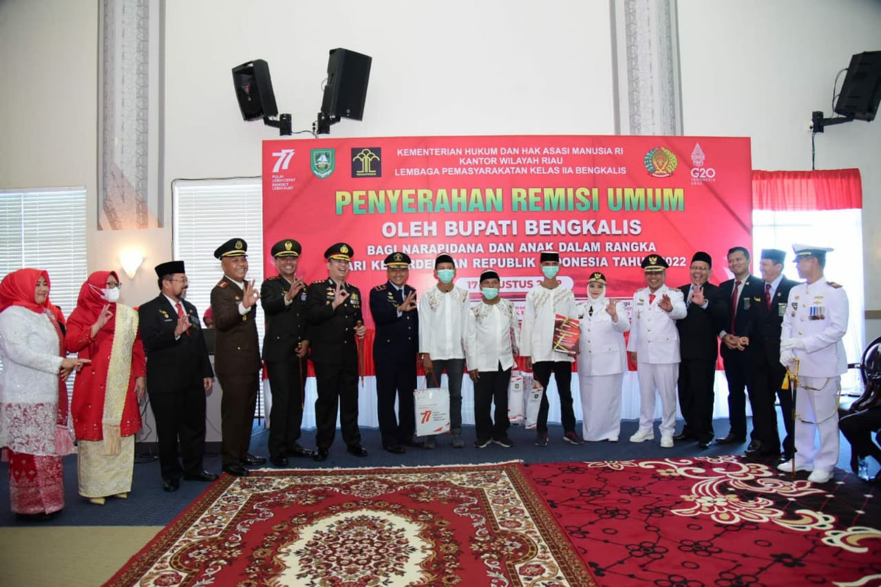 Bupati Bengkalis lakukan Pemberian Remisi Peringatan HUT ke-77 Kemerdekaan Republik Indonesia