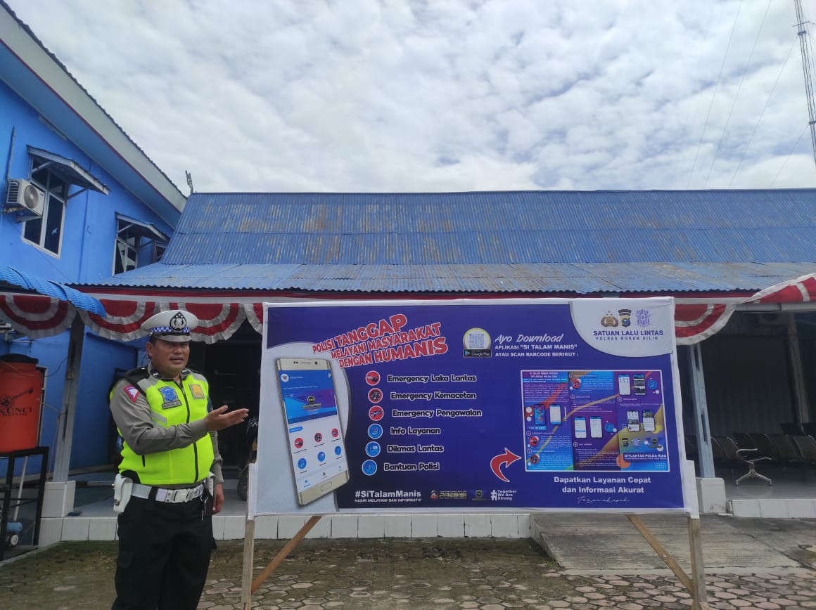 Polantas Polres Rohil Sosialisasi Aplikasi Si Talam Manis Presisi