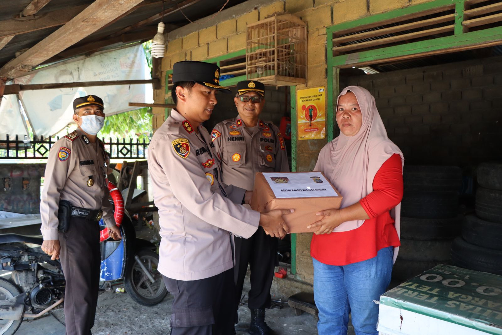 Jajaran Polres Kuansing Kembali Bagikan Bansos, Sebanyak 610 paket Sembako
