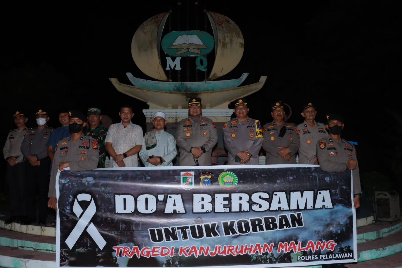 Polres Pelalawan Gelar Do a  Bersama di tugu MTQ