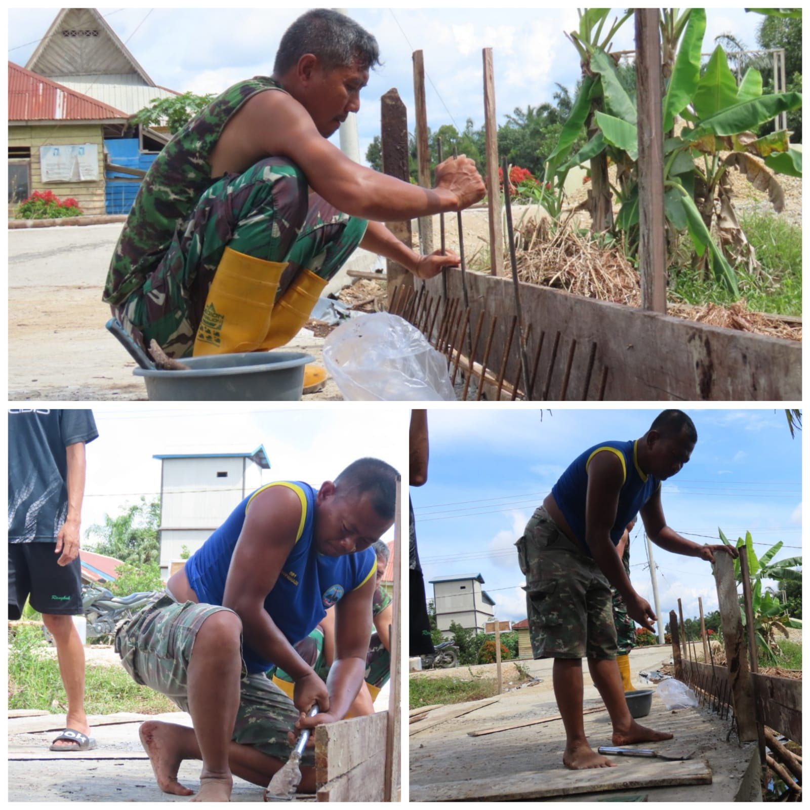 Satgas TMMD Ke - 115 Gesa Pemasangan Papan Mal Pembatasan Jembatan