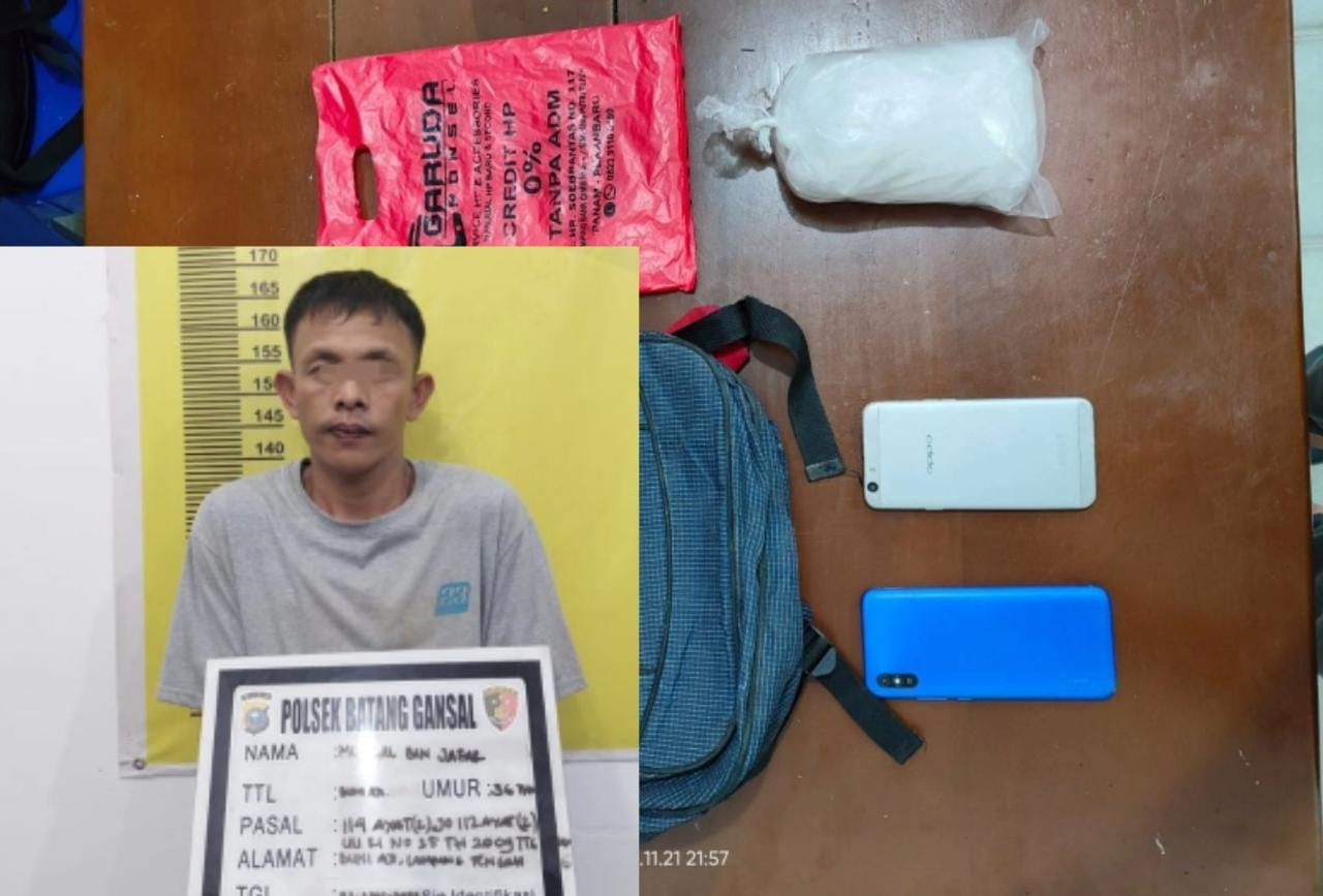 Modus Tinggal Tas di Bus, Polsek Batang Gansal Ringkus Pengedar 500 Gram Sabu 