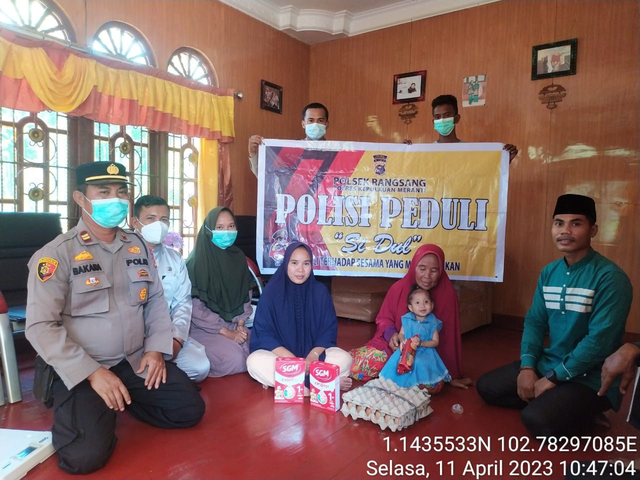 Sobat Si Dul Polsek Rangsang Bantu Balita Stunting di Tanah Merah