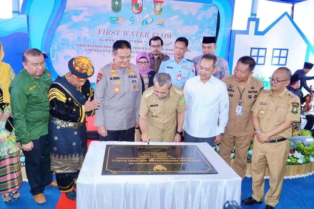 SPAM Lintas Pekanbaru-Kampar Resmi di Operasikan Buat 5 Kecamatan