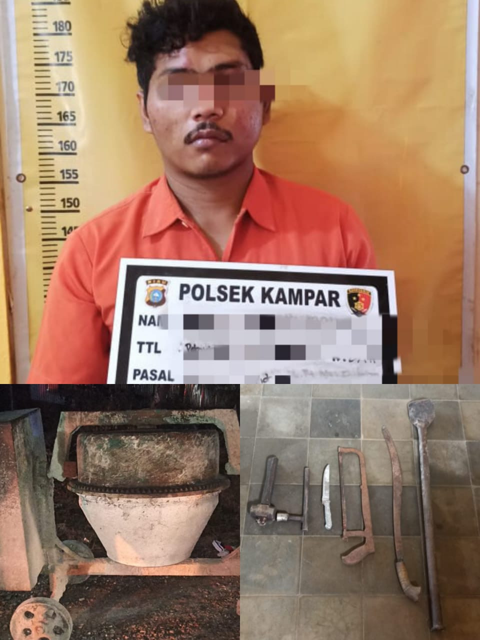Tertangkap Tangan Mencuri Mesin Molen, Pelaku Masuk Jeruji Besi
