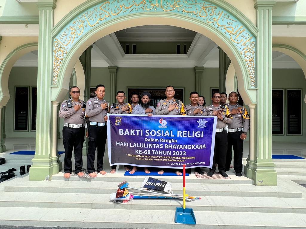 Sambut Peringatan Hari Lalin Bhayangkara ke-68, Satlantas Polres Meranti Gelar Baksos Religi