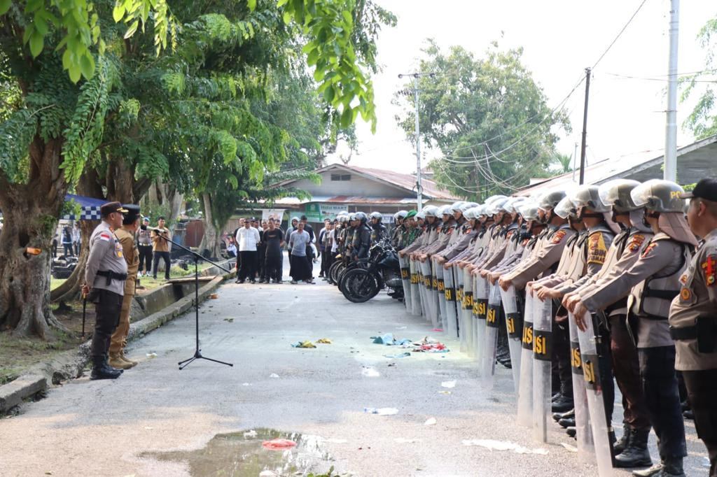 Ratusan Personel Gabungan Ikut Simulasi Sispamkota Pemilu Tahun 2024