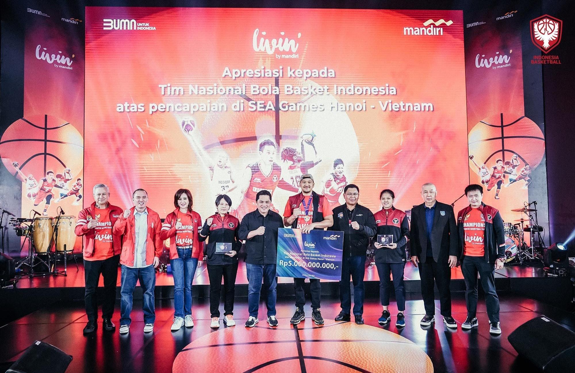 Timnas Basket Indonesia Diguyur Bonus Rp5 Miliar Berkat Emas SEA Games