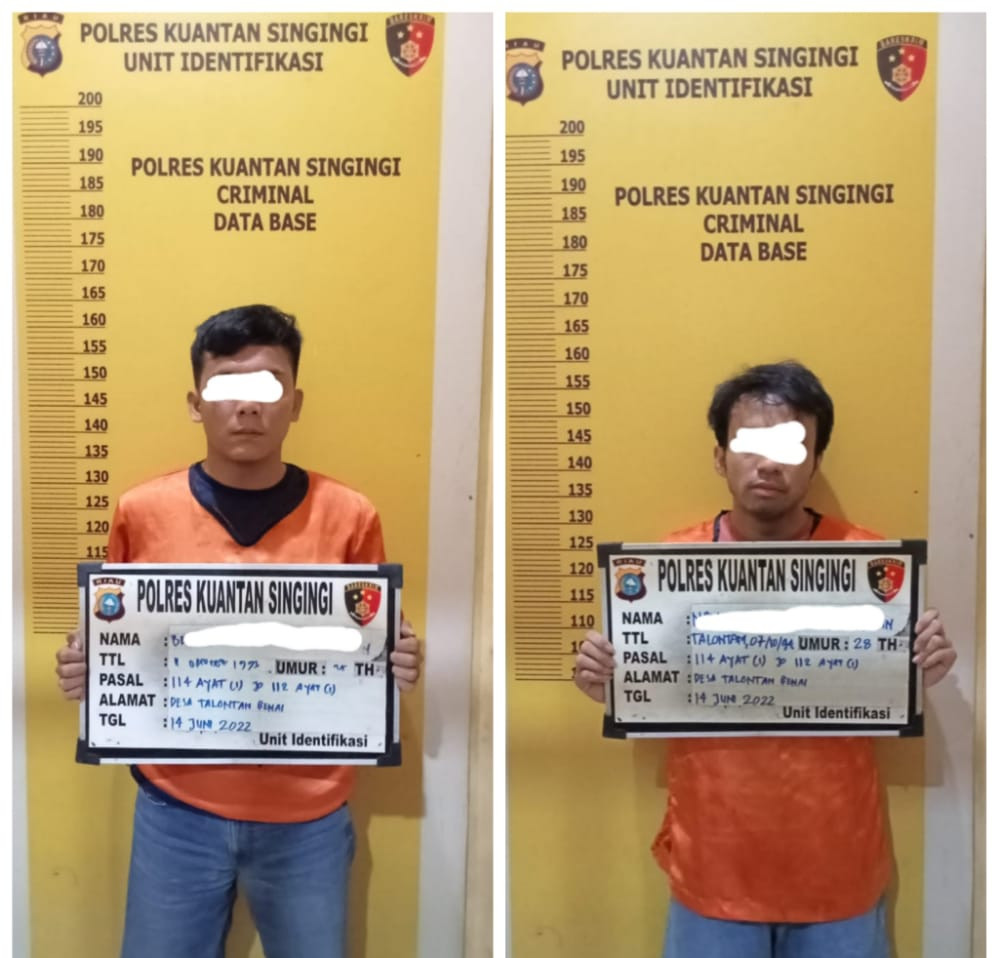 Tim Opsnal Sat Narkoba Polres Kuansing Tangkap 2 ( Dua ) Resedivis Pelaku Pengedar Narkoba