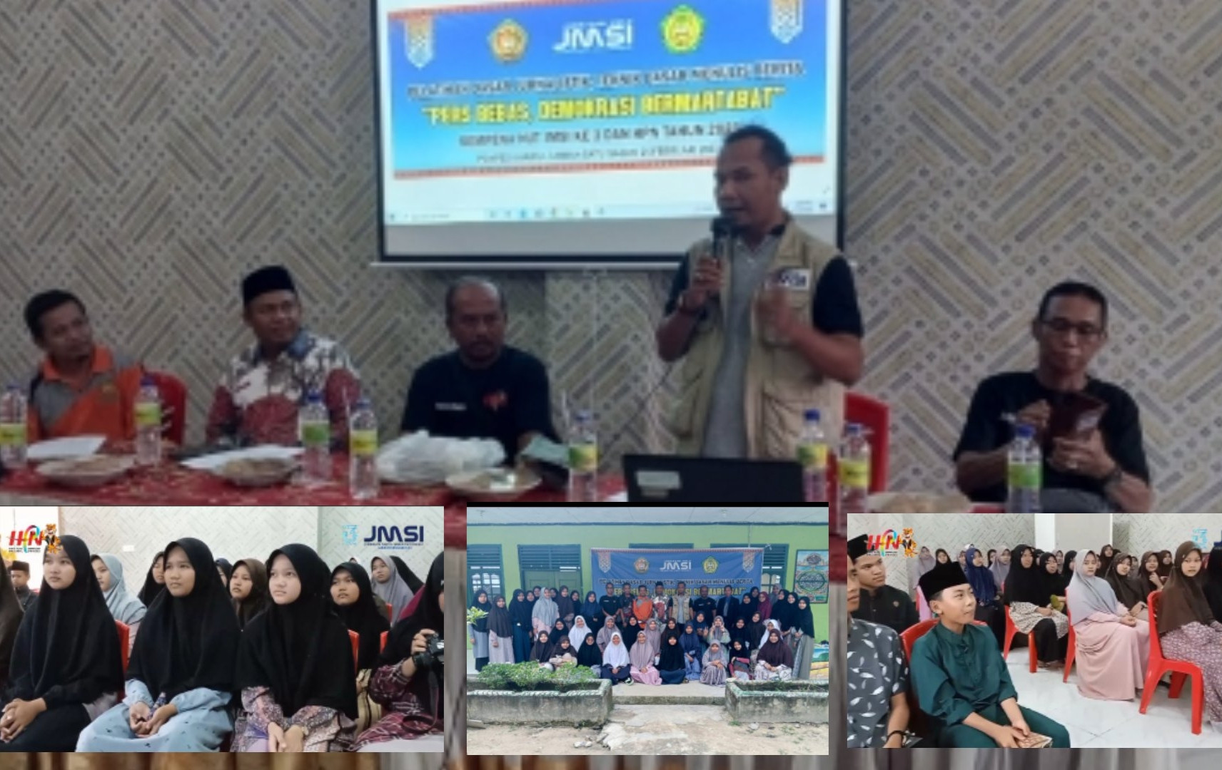 Rangkaian HUT JMSI ke 3 dan HPN 2023 di Inhu, Santri Khairul Ummah Diajarkan Buat Berita