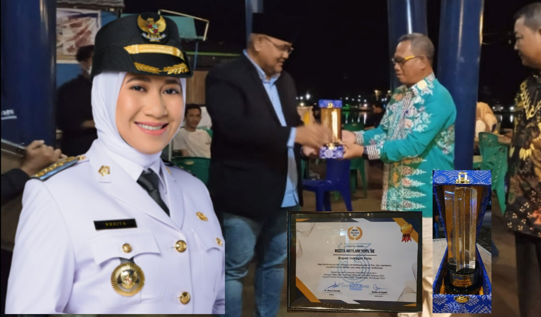 Bupati Rezita Terima JMSI Award, HPN Riau Tahun 2023