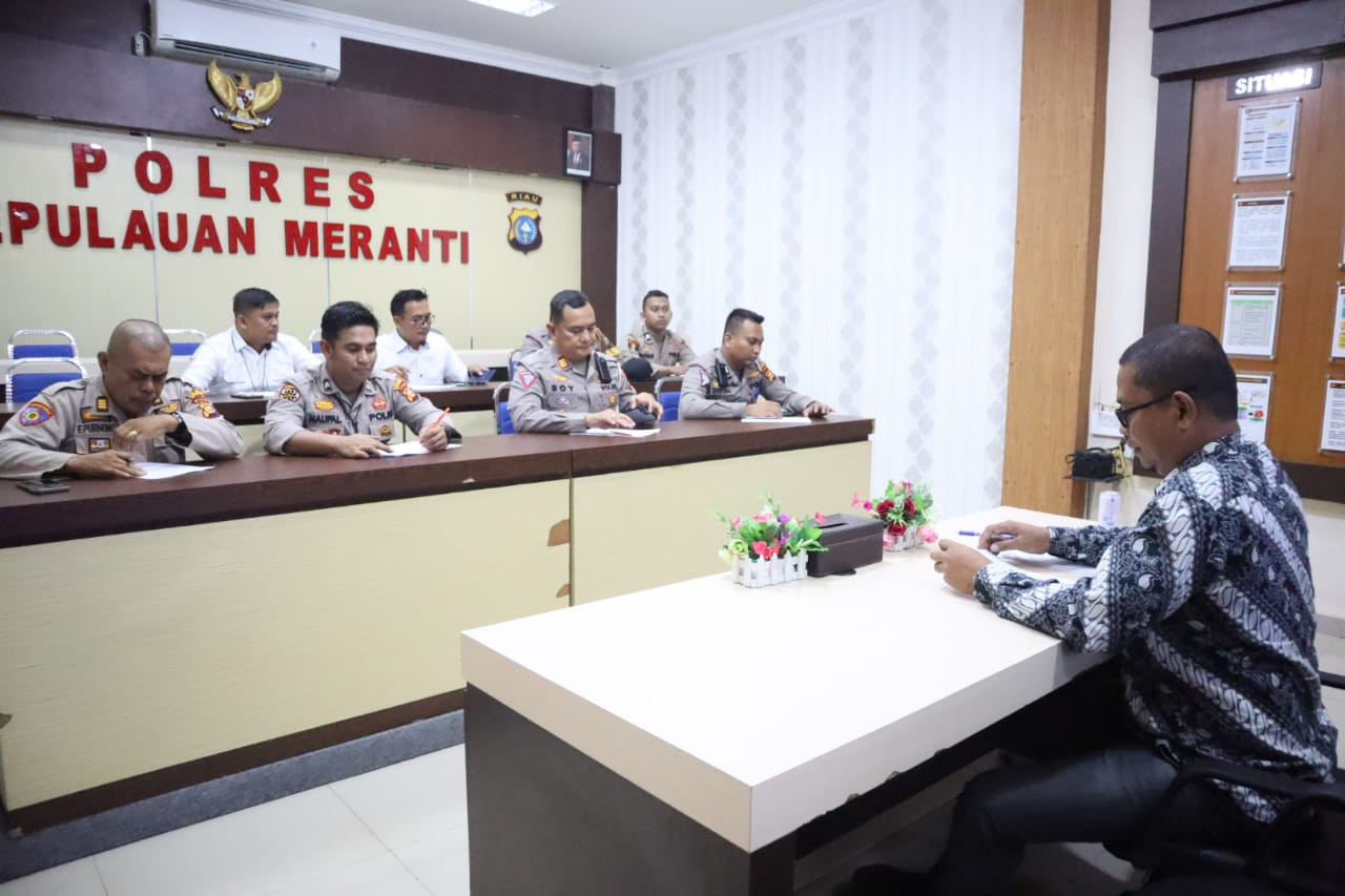 Tim Ombudsman RI Provinsi Riau Lakukan Penilaian Kepatuhan Pelayanan Publik di Polres Meranti