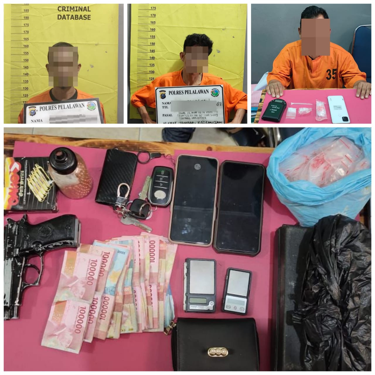 Melawan Ketika Mau Ditangkap, Tiga Pengedar dan Uang Puluhan Juta Diamankan Polisi   