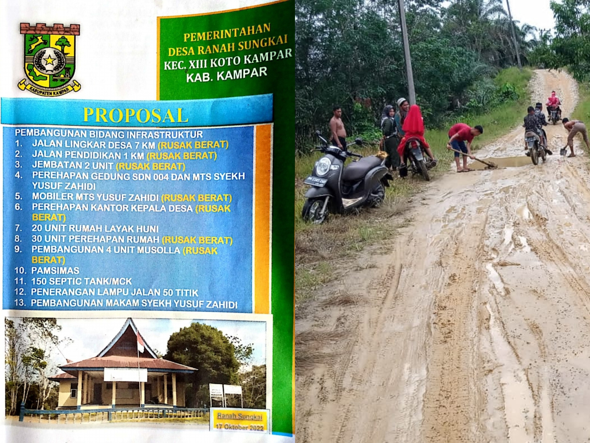 Terkait Kondisi Infrastruktur Desa Ranah Sungkai Sangat Mengkhawatirkan, Ini Kata PJ Bupati Kampar